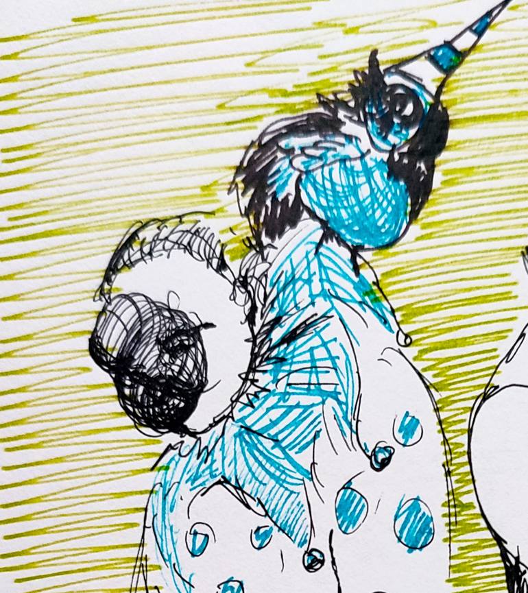Original Expressionism Pop Culture/Celebrity Drawing by Göknil Gümüş Sungurtekin