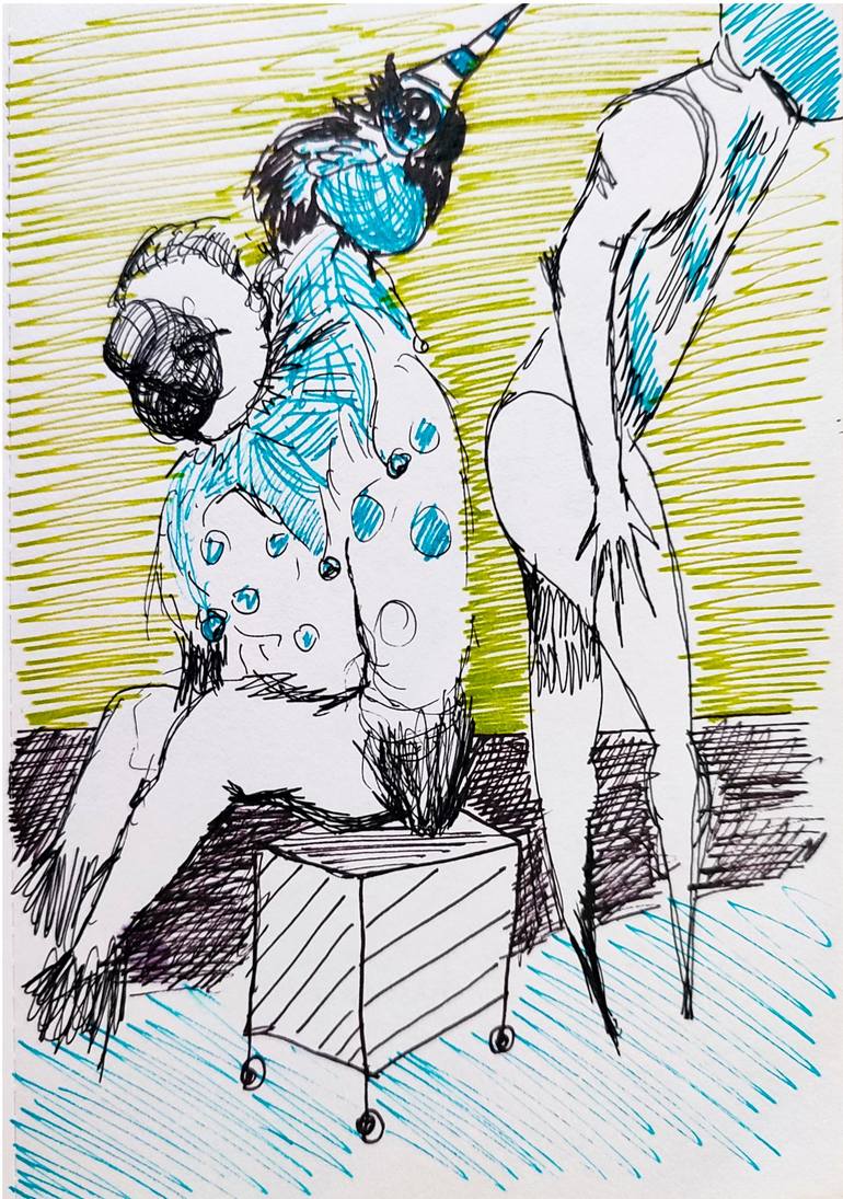 Original Expressionism Pop Culture/Celebrity Drawing by Göknil Gümüş Sungurtekin