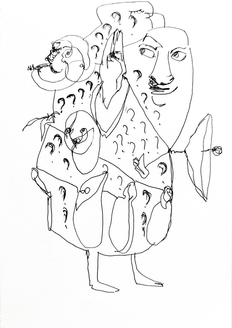 Original Modernism Science/Technology Drawing by Göknil Gümüş Sungurtekin