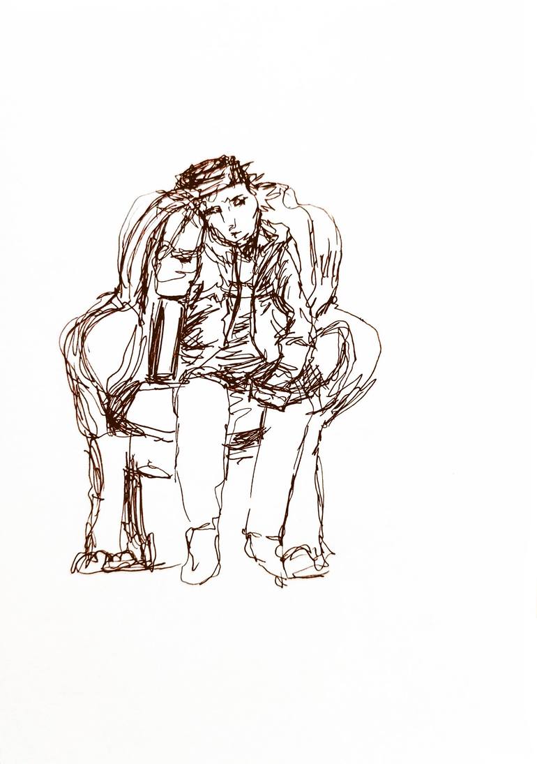 Original Conceptual People Drawing by Göknil Gümüş Sungurtekin