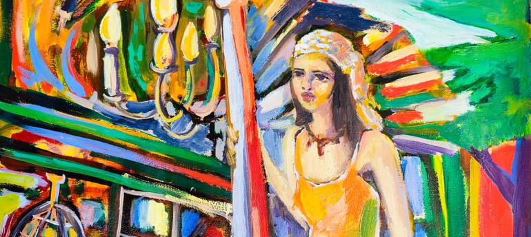 Original Abstract Expressionism People Painting by Göknil Gümüş Sungurtekin