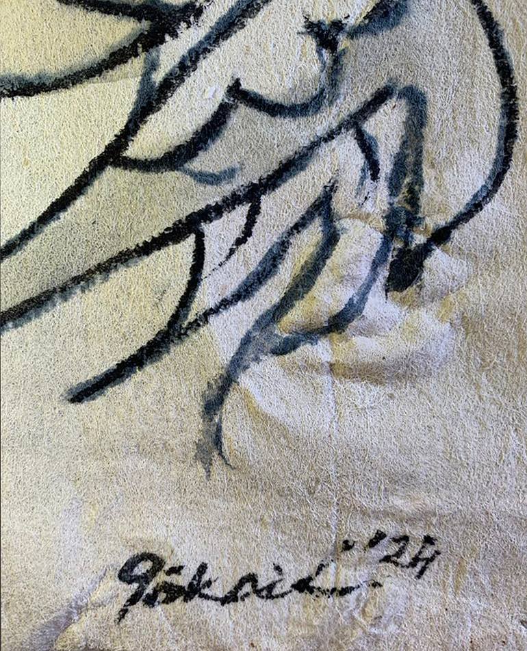 Original Minimalism Love Painting by Goknil Gumus Sungurtekin