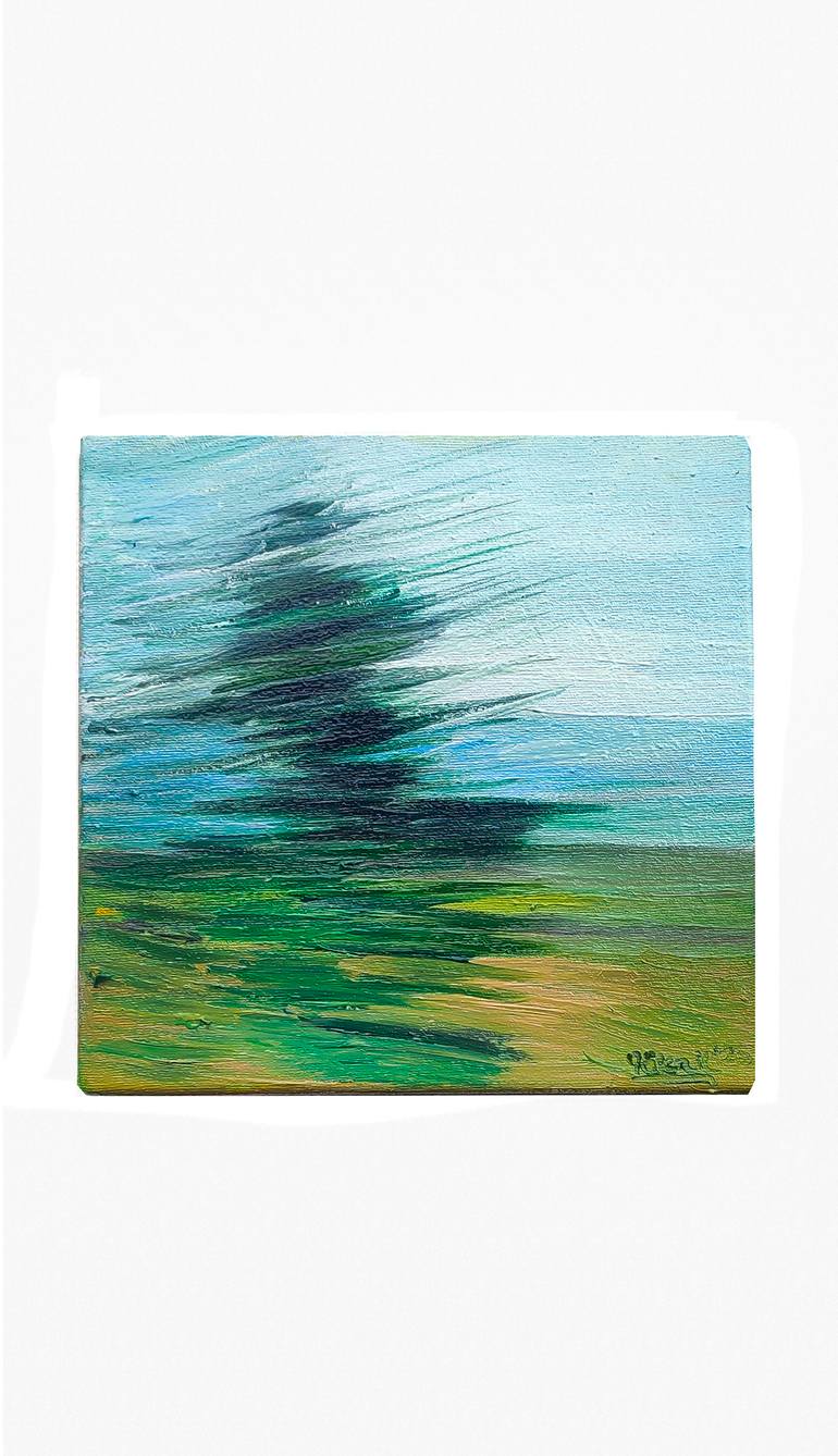 Original Abstract Landscape Painting by Göknil Gümüş Sungurtekin