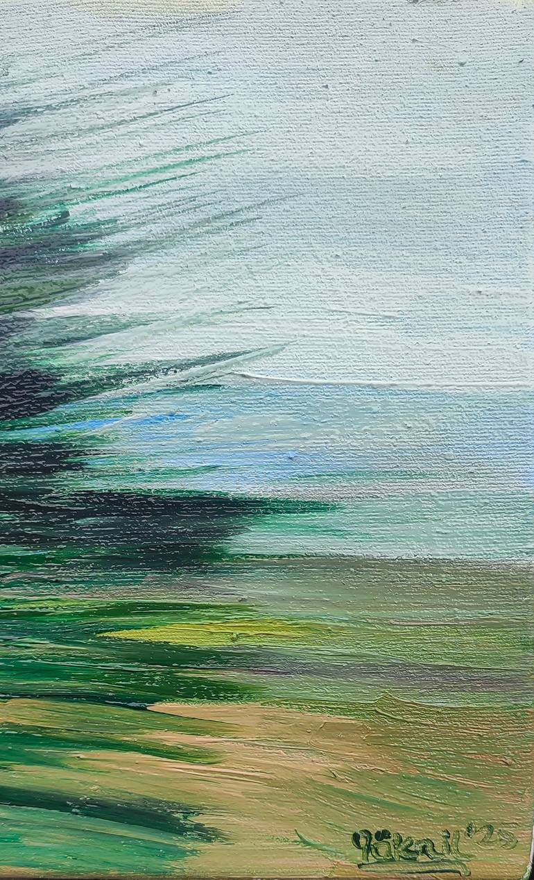 Original Abstract Landscape Painting by Göknil Gümüş Sungurtekin