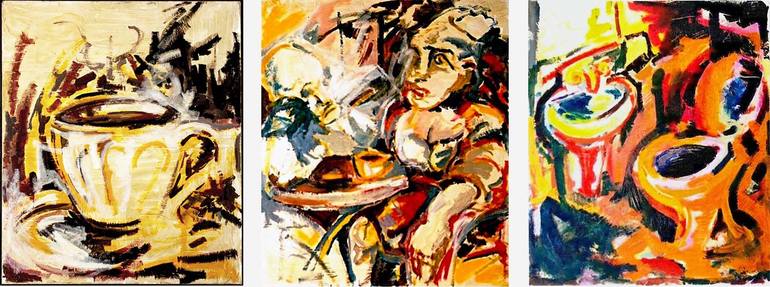 Original Abstract Expressionism Love Painting by Goknil Gumus Sungurtekin