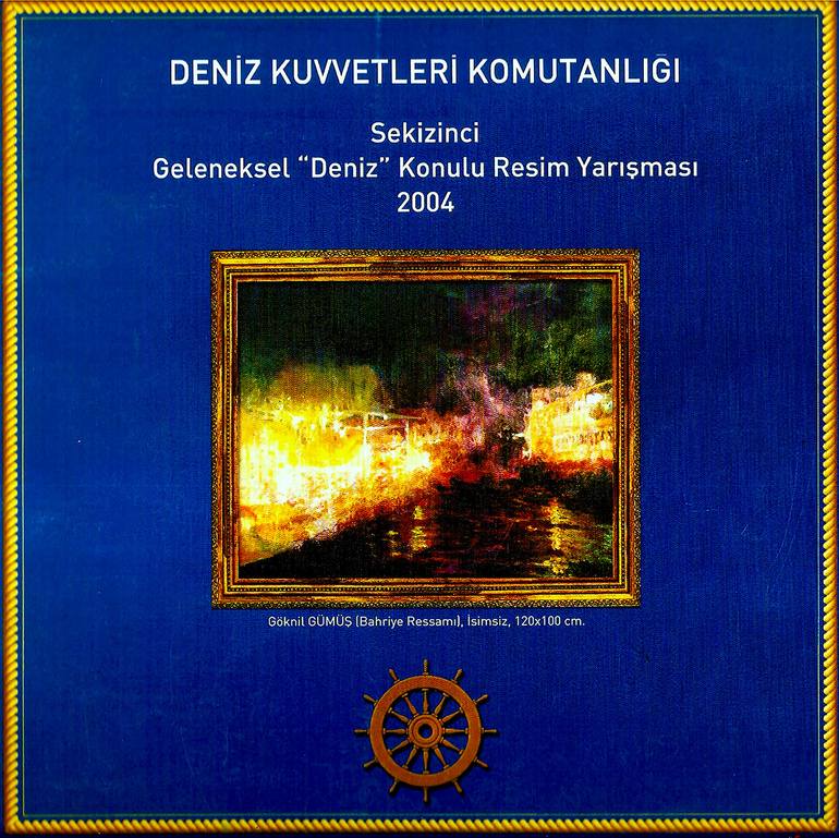 Original Abstract Expressionism Seascape Painting by Göknil Gümüş Sungurtekin