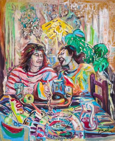Original Abstract Expressionism Food & Drink Paintings by Göknil Gümüş Sungurtekin