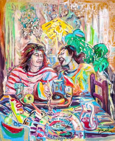 Original Abstract Expressionism Women Painting by Göknil Gümüş Sungurtekin