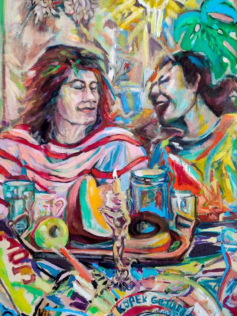 Original Abstract Expressionism Food & Drink Painting by Göknil Gümüş Sungurtekin