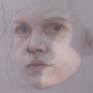 Untitled I is a mixed media work on dura-lar film over pastel paper. It is framed in a simple black frame with white mat, bringing the final dimensions to 18" x 15."
The work has a quality of translucence which suggests thoughts, impressions, and emotions close to the surface. The blurred paint hints at memories, hopes and fears lost or concealed.