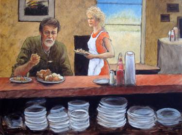 Original Figurative Food & Drink Paintings by DALE RAYBURN