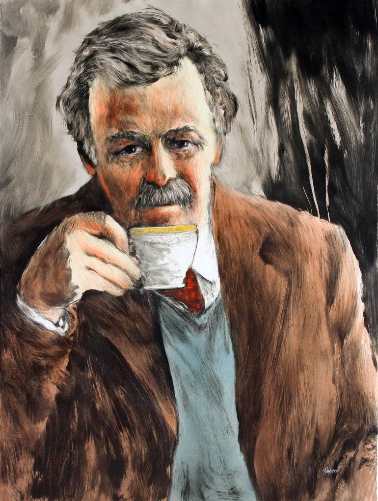 Original People Printmaking by Dale Rayburn  Figurative Art on Paper  TEA TIME  Limited Edition of 1