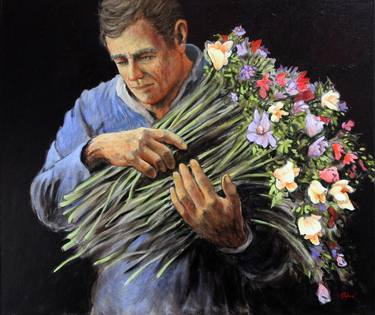 Original Figurative Floral Paintings by DALE RAYBURN