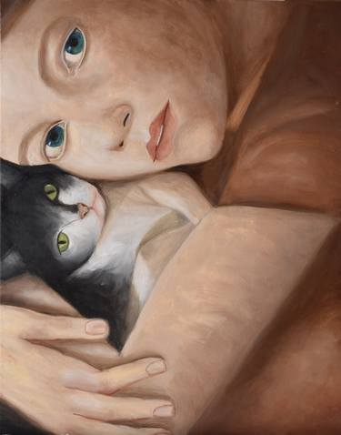 Print of Cats Paintings by Virginia Di Saverio