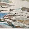 Detail of water with rocks. note the lines