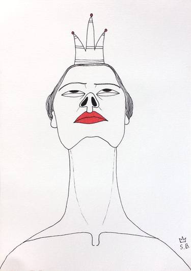 Original Abstract Portrait Drawings by Salomeya Bauer