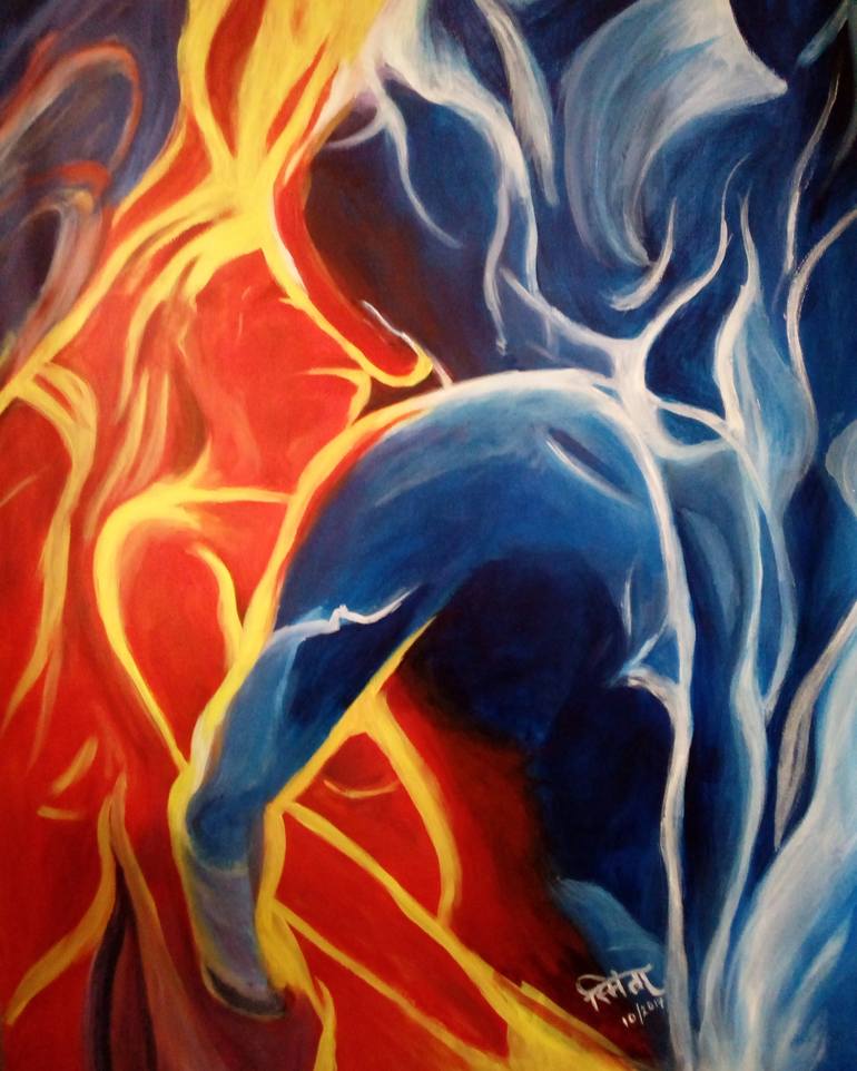 abstract fire and ice