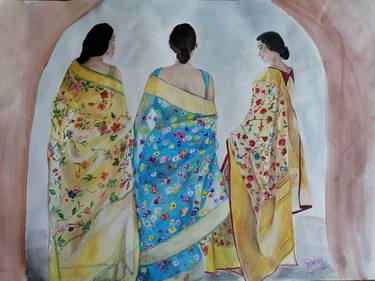 Original Figurative People Paintings by Smita Srivastav