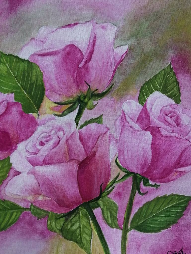 Original Floral Painting by Smita Srivastav