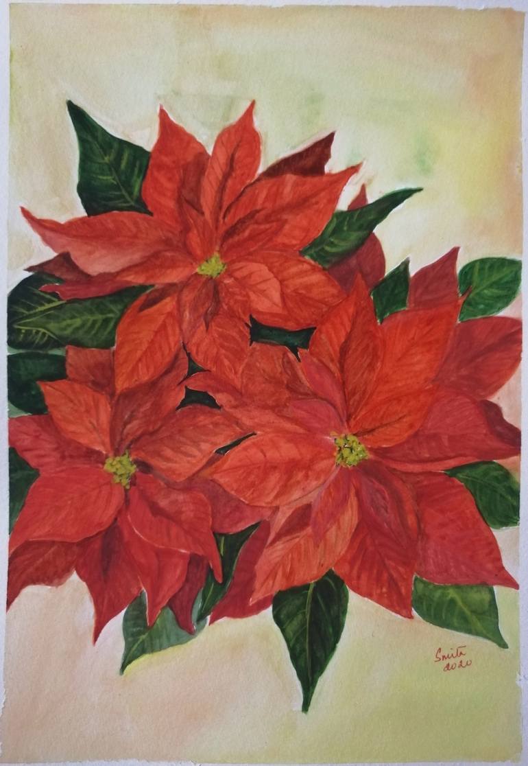 Original Pressed Plant good Art. Poinsettia