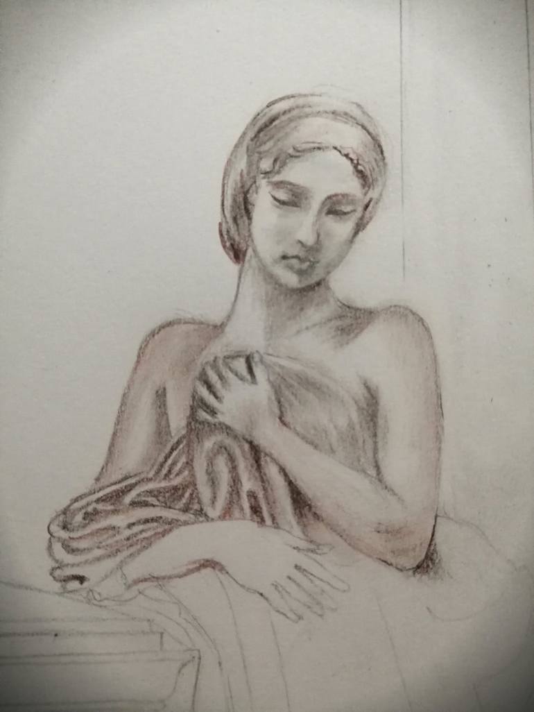 Original Figurative Portrait Drawing by Smita Srivastav