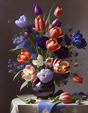 Print of Figurative Floral Digital by Artsido Art