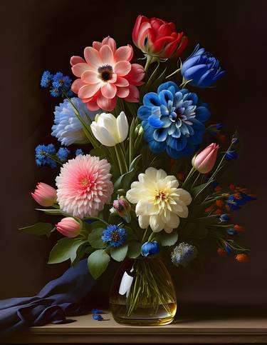 Original Figurative Floral Digital by Artsido Art