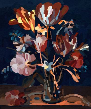 Print of Fine Art Floral Digital by Artsido Art