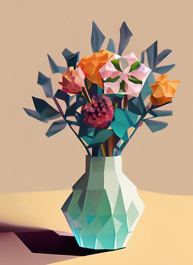 Print of Floral Digital by Dmitry O