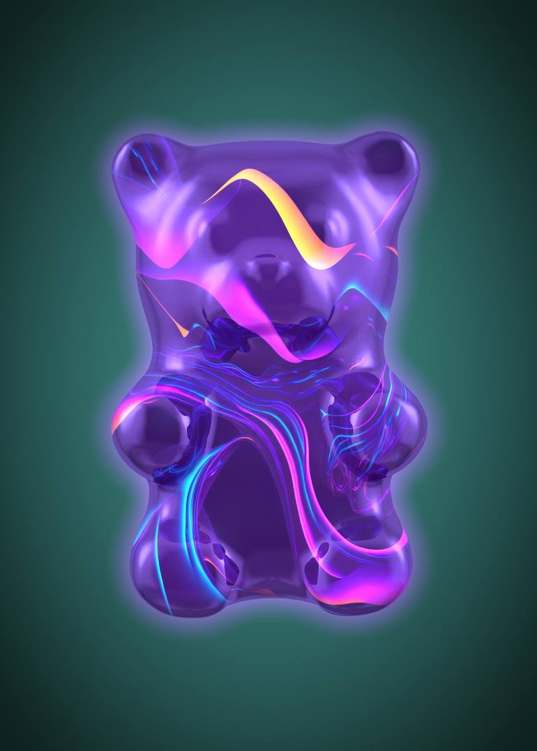 Cartoon Gummy Bear Metal Prints for Sale