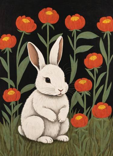 Floral Bunny Painting No.3 thumb