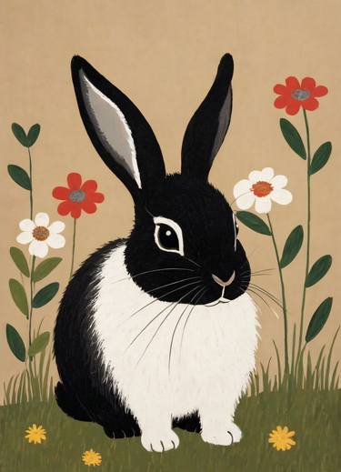 Floral Bunny Painting No.7 thumb