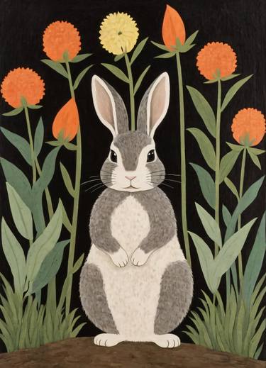 Floral Bunny Painting No.8 thumb