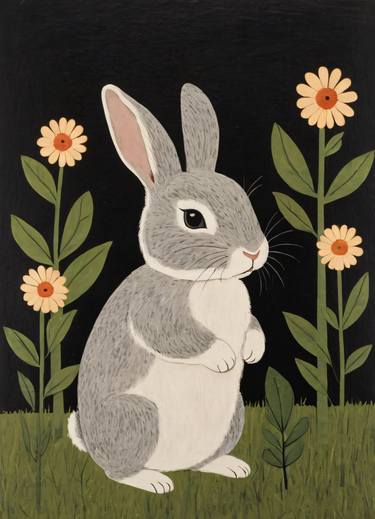 Floral Bunny Painting No.11 thumb