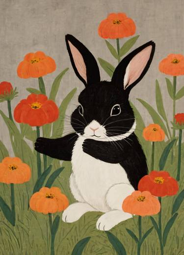 Floral Bunny Painting No.12 thumb