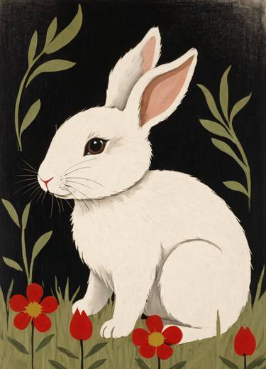 Floral Bunny Painting No.14 thumb