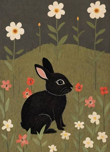 Floral Bunny Painting No.19 thumb