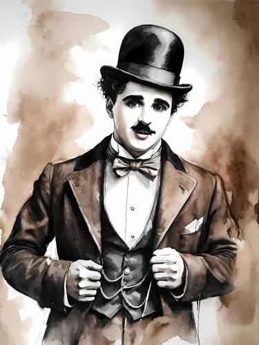 Charlie Chaplin Watercolor Painting No.3 thumb