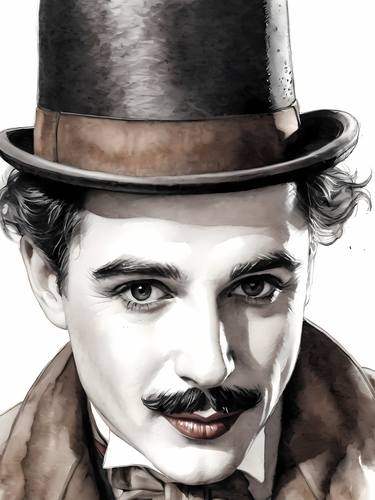 Charlie Chaplin Watercolor Painting No.4 thumb