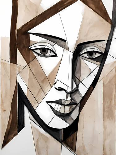 Pablo Picasso Style Woman Cubism Portrait No.2 thumb