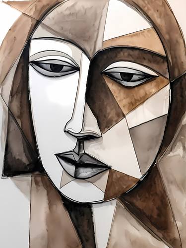 Pablo Picasso Style Woman Cubism Portrait No.7 thumb