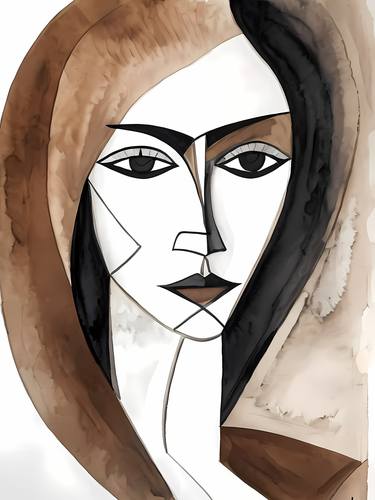 Pablo Picasso Style Woman Cubism Portrait No.8 thumb