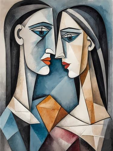 Couple Pablo Picasso Style Cubism No.1 thumb