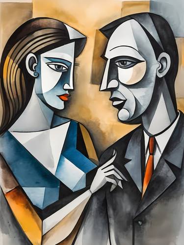 Couple Pablo Picasso Style Cubism No.5 thumb