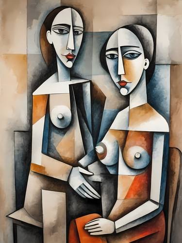 Couple Pablo Picasso Style Cubism No.6 thumb