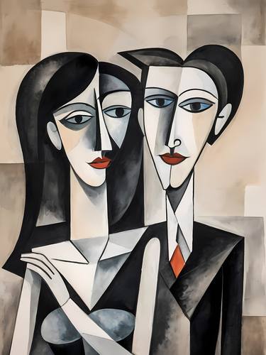 Couple Pablo Picasso Style Cubism No.7 thumb