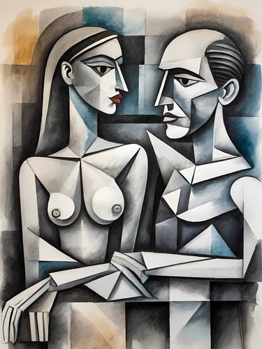 Couple Pablo Picasso Style Cubism No.8 thumb