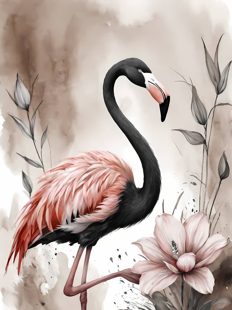 Illustration Flamingo Watercolor