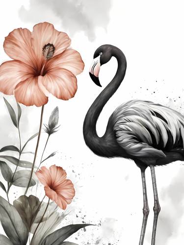 Flamingo Watercolor Painting No.3 thumb