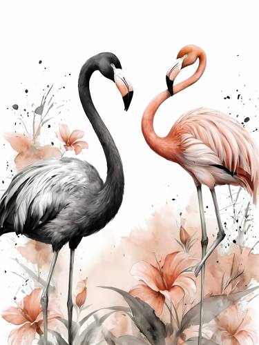 Flamingo Watercolor Painting No.4 thumb